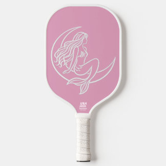 Palas De Pickleball Sirena en Luna Creciente (Arte de Línea Blanca)