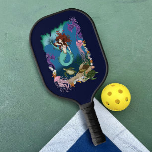 Palas De Pickleball Sirena Mística Fantasía Oceánica Azul Vida Marina