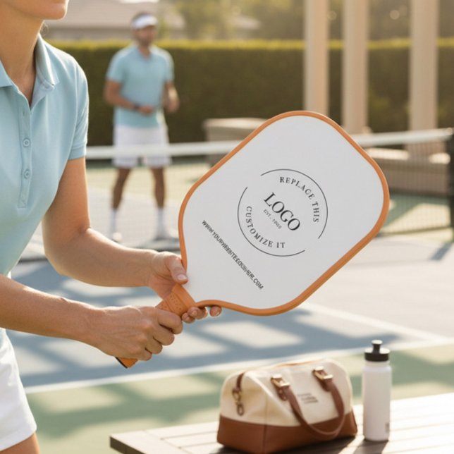 Palas De Pickleball Sitio web del logo de personalizado Business Simpl (Business logo and website on pickleball paddle)