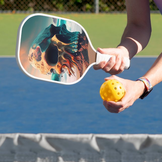 Palas De Pickleball Skull on the beach (in situ)