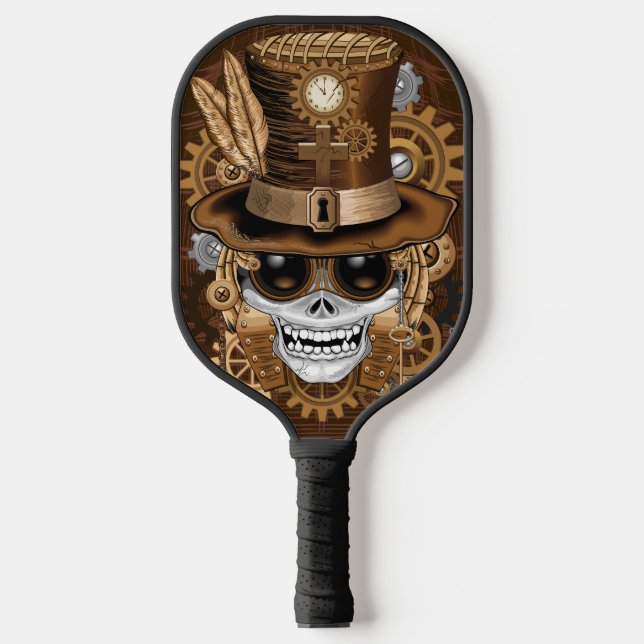 Palas De Pickleball Skull Steampunk Voodoo Retro Machine (Anverso)