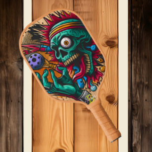 Palas De Pickleball Slam esquelético: imagen de arte de madera de Racq