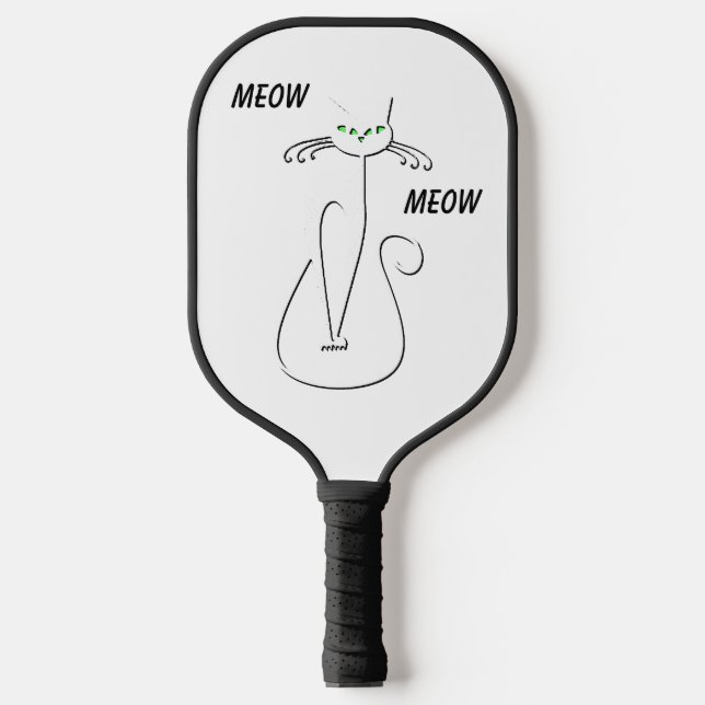 Palas De Pickleball Slinky Black Cat Meow Meow Personalizado Textos Oj (Anverso)