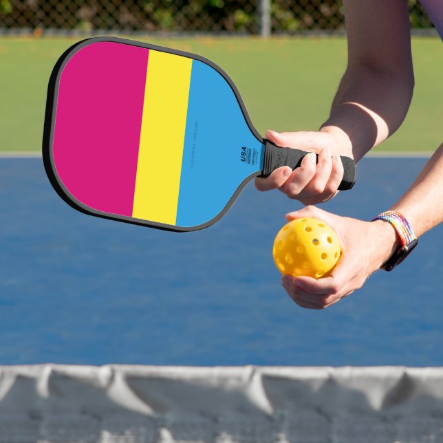 Palas De Pickleball SlipperyJoe bandera pansexual del orgullo amarillo (in situ)