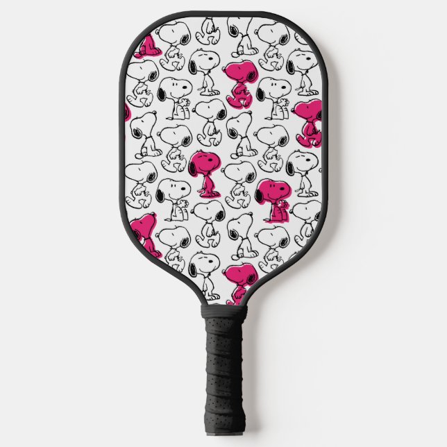 Palas De Pickleball Snoopy Black & Magenta Pattern (Anverso)