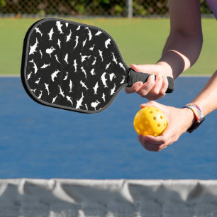 Palas De Pickleball Sombra blanca del pez tiburón en el espacio de la 