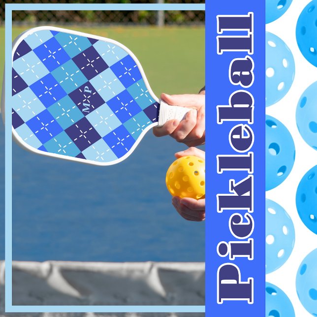 Palas De Pickleball Sombras del Preppy deportivo de Blue Argyle (Subido por el creador)