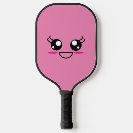 Palas De Pickleball Sonriente Cara Kawaii Sobre El Paddle De Bolas De 