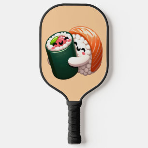 Palas De Pickleball Sonriente Sushi Abrazo de arte para los amantes de