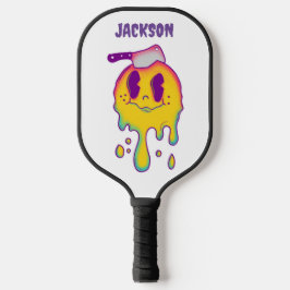 Palas De Pickleball sonrisa psicodélica y cráneo nombre personalizado 