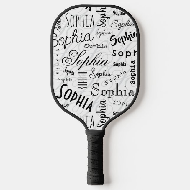 Palas De Pickleball Sophia Typography Black White (Anverso)