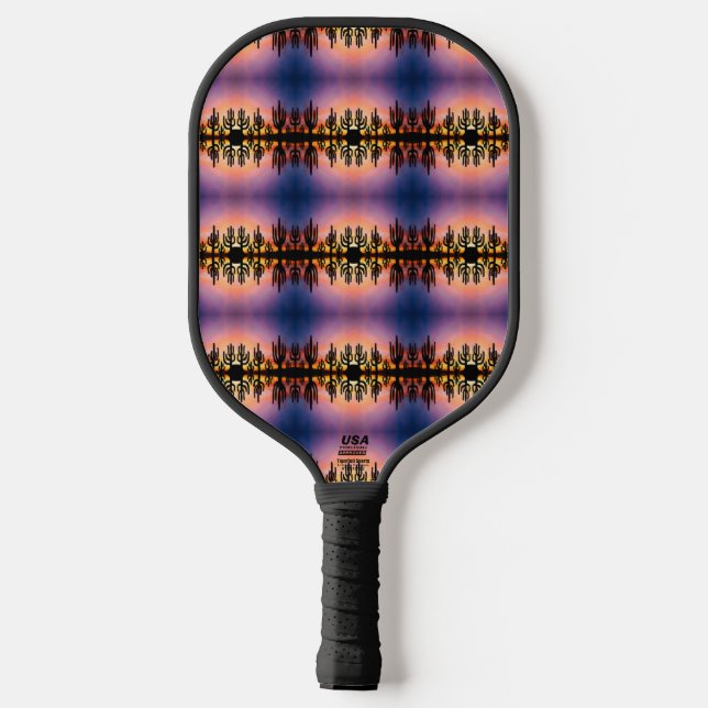 Palas De Pickleball Southwestern Desert Landscape Cactus Sunrise Image (Reverso )
