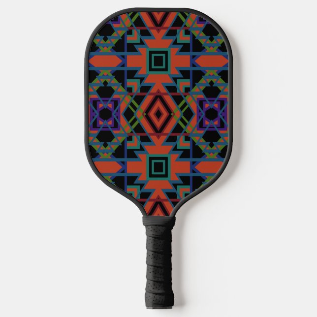 Palas De Pickleball Southwestern Symmetrical Tiled Pattern Line Art (Anverso)