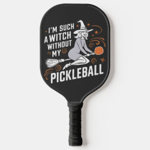 Palas De Pickleball Soy una bruja sin mi Halloween de bolas de pollo