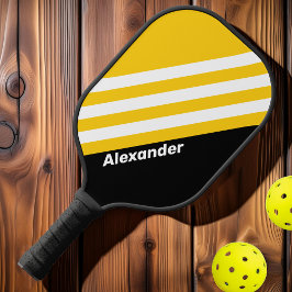 Palas De Pickleball Sport Bumblebee Rayas Nostálgicas con Nombre