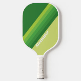 Palas De Pickleball Sport Lily Pad Green Stripes with Name