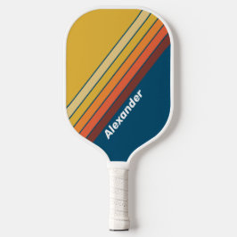 Palas De Pickleball Sport Ocean Vintage Vibe Striped with Name