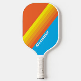 Palas De Pickleball Sport Sunburst Sea Stripes with Name