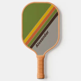 Palas De Pickleball Sport Sunset Clover Striped with Name