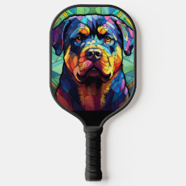 Palas De Pickleball Stained Glass Rottweiler 