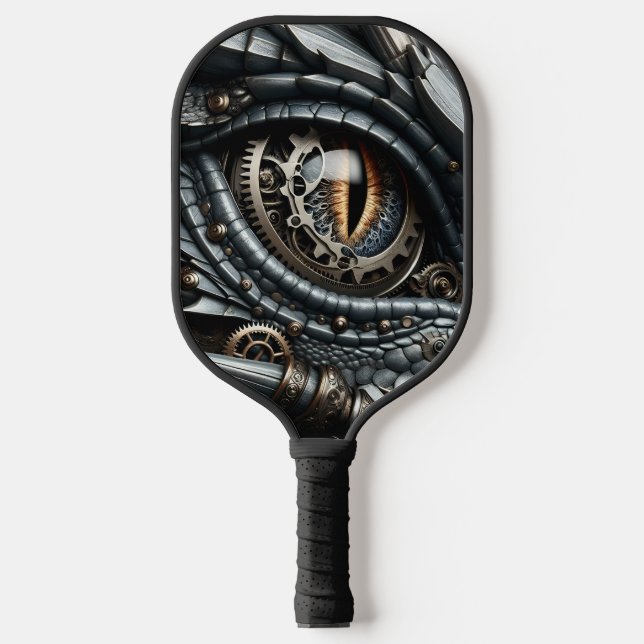 Palas De Pickleball Steampunk Dragon Oye Closeup Ai Art Personalizado (Anverso)