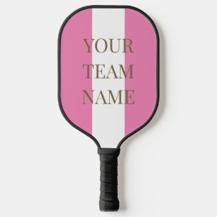 Palas De Pickleball Su nombre de equipo Rosa Blanco