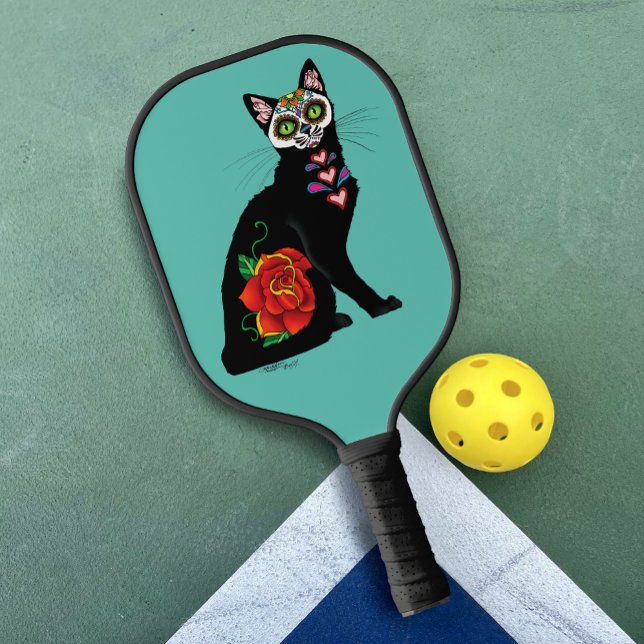 Palas De Pickleball Sugar Skull Black Cat (Subido por el creador)