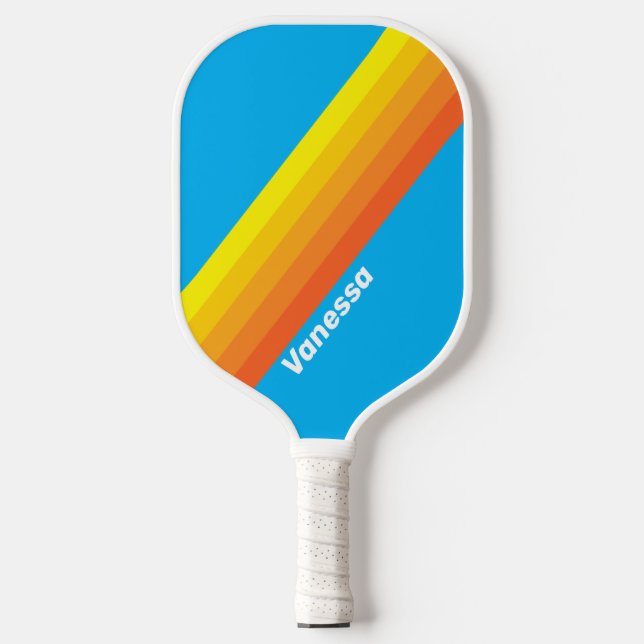 Palas De Pickleball Sunburst Sea Stripes with Name (Anverso)