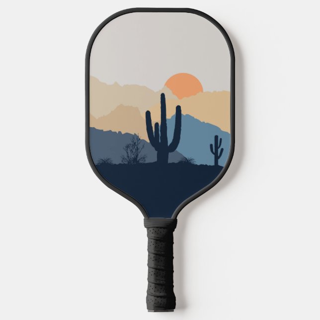 Palas De Pickleball Sunrise azul y beige desértico (Anverso)