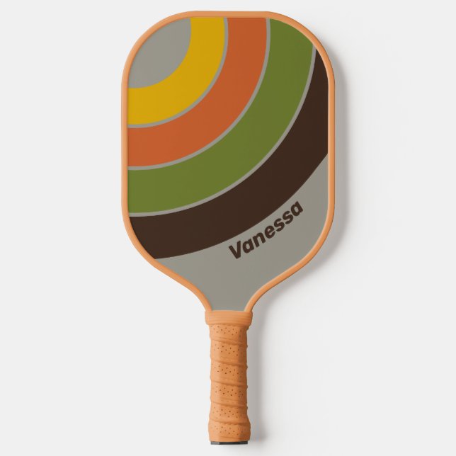 Palas De Pickleball Sunset Clover Circle Stripe con Nombre (Anverso)
