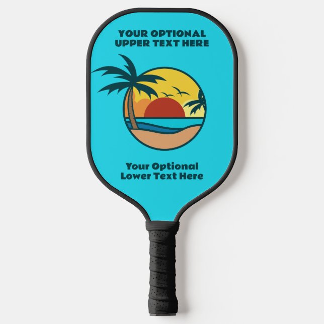 Palas De Pickleball Sunset de playa tropical (Anverso)