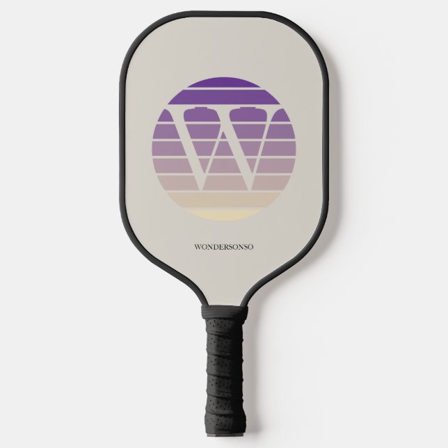 Palas De Pickleball Sunset Pastel Monogram Personalized (Anverso)