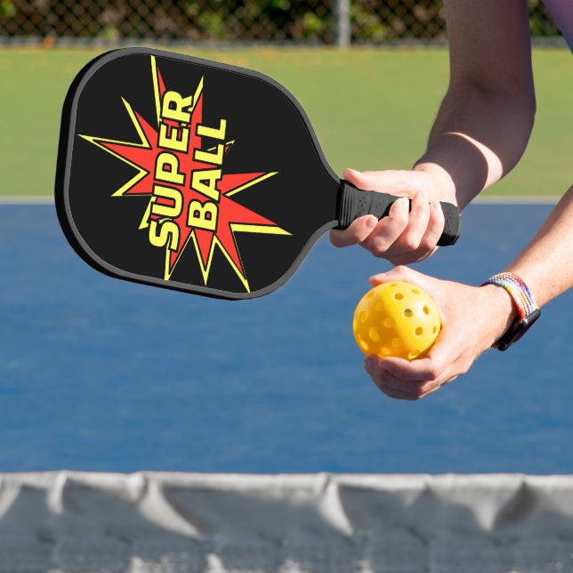 Palas De Pickleball Super Ball Super Dad Comic Style (in situ)