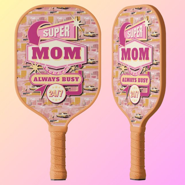 Palas De Pickleball Super Mamá del estilo Retro Vegas 70 siempre ocupa (Subido por el creador)