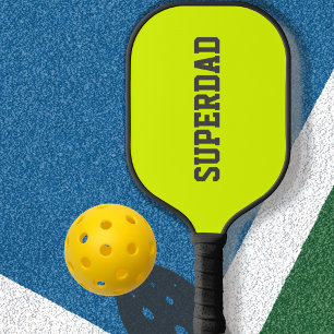 Palas De Pickleball Super papá en amarillo brillante