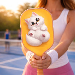 Palas De Pickleball Sweet White Arctic Fox Carbon Fiber Pickleball Pad