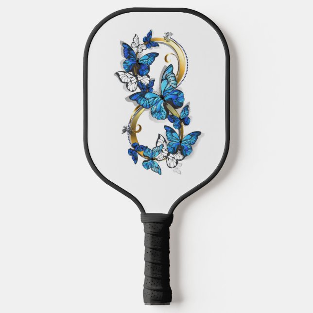 Palas De Pickleball Symbol Infinity of Blue Morpho Butterflies (Anverso)