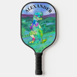 Palas De Pickleball T. rex dinosaur colorido agregar nombre
