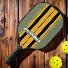 Palas De Pickleball Tabla de Luz de Olivo con Franjas y Nombre