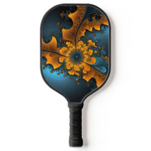 Tabla de skate de arte fractal naranja azul abstra