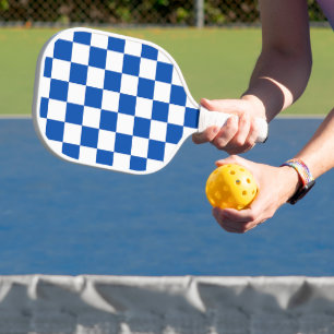 Palas De Pickleball Tablero de ajedrez clásico azul cobalto