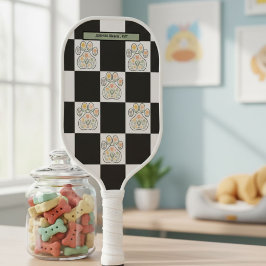 Palas De Pickleball Tablero de ajedrez de papel floral Nombre veterina