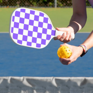Palas De Pickleball Tablero de ajedrez visual clásico púrpura