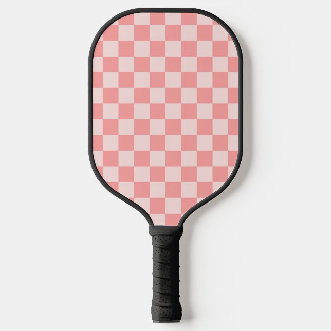 Palas De Pickleball Tablero de cheques rosa (Anverso)
