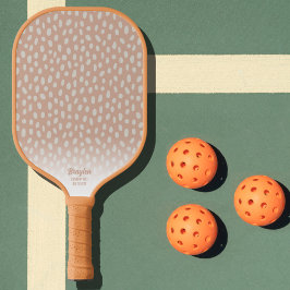 Palas De Pickleball Tan Boho Moda Polka Dot Pattern Personalizado Text
