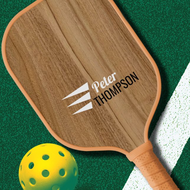 Palas De Pickleball Tan de madera rústica con nombre (Subido por el creador)