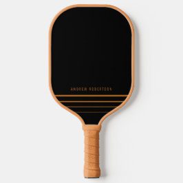 Palas De Pickleball Tan y negro simple nombre mínimo personalizado
