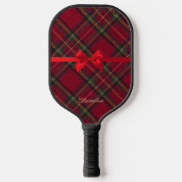 Palas De Pickleball Tartan Plaid de Navidad personalizado 