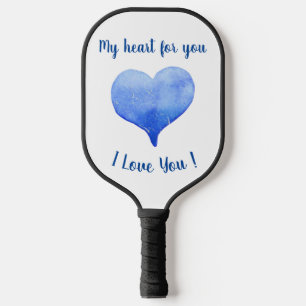 Palas De Pickleball Te Amo El día de San Valentín Cute Blue Heart