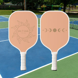 Palas De Pickleball Tendencias Místico Sol Luna Naranja Boda Picklebal